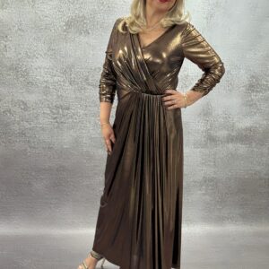 rochie culoara maron aramiu din licra peliculizat